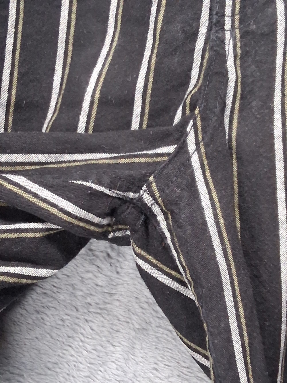 Women's Black Pinstripe Pants Ultra High-Rise Classic Tailored Style - Picture 8 of 16